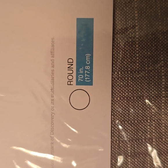 FOOD NETWORK BRAND ROUND WOVEN BROWN TABLECLOTH SIZE 70 IN. - Picture 4 of 8